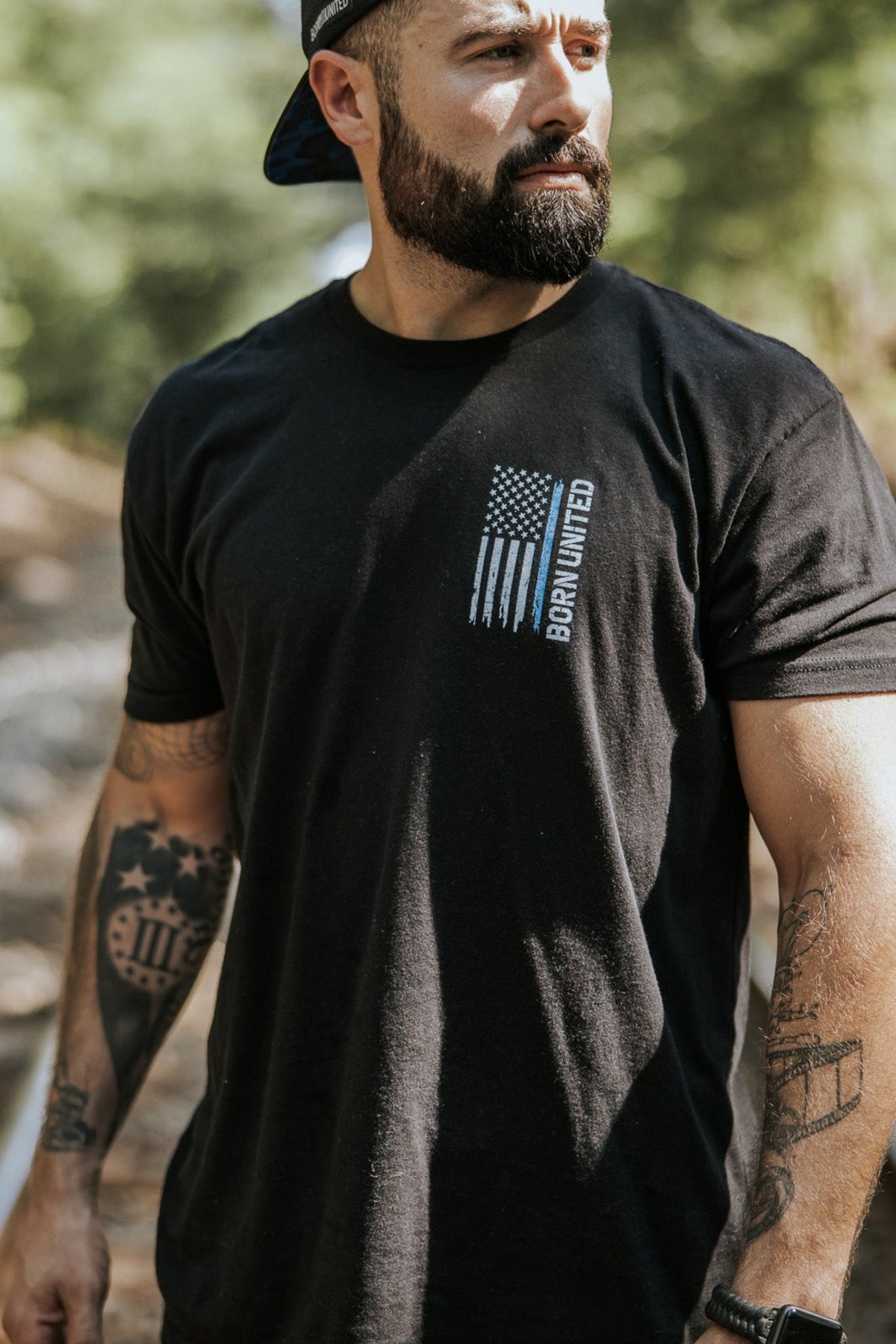 Blue Line Flag Tee